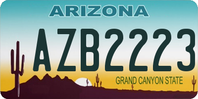 AZ license plate AZB2223