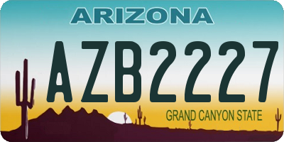 AZ license plate AZB2227