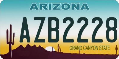 AZ license plate AZB2228