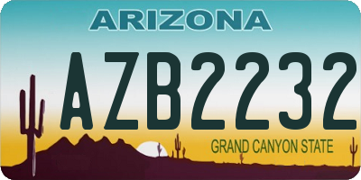 AZ license plate AZB2232