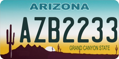 AZ license plate AZB2233