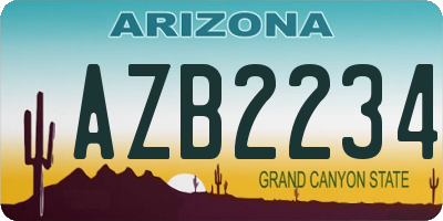 AZ license plate AZB2234