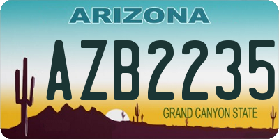 AZ license plate AZB2235