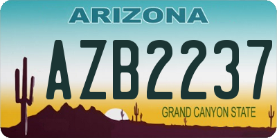 AZ license plate AZB2237