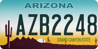 AZ license plate AZB2248