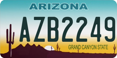AZ license plate AZB2249