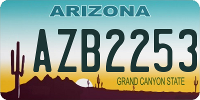 AZ license plate AZB2253