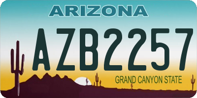 AZ license plate AZB2257