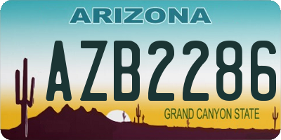 AZ license plate AZB2286