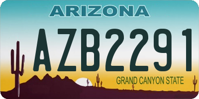 AZ license plate AZB2291