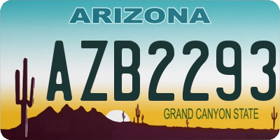 AZ license plate AZB2293