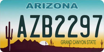 AZ license plate AZB2297