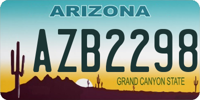 AZ license plate AZB2298