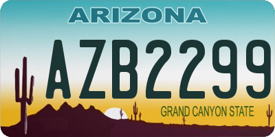 AZ license plate AZB2299