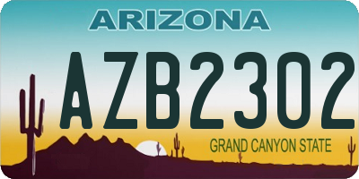AZ license plate AZB2302