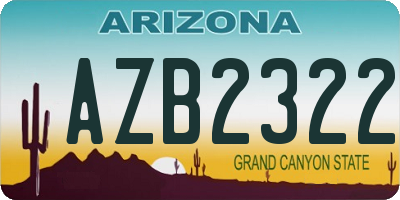 AZ license plate AZB2322