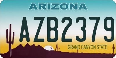 AZ license plate AZB2379
