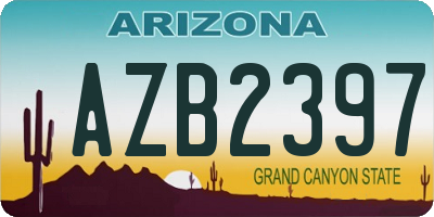 AZ license plate AZB2397
