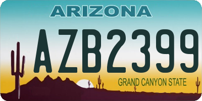AZ license plate AZB2399