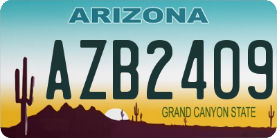 AZ license plate AZB2409