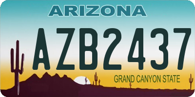 AZ license plate AZB2437