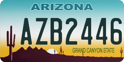 AZ license plate AZB2446