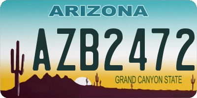 AZ license plate AZB2472