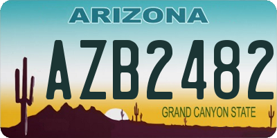AZ license plate AZB2482