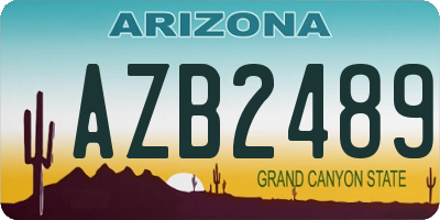 AZ license plate AZB2489