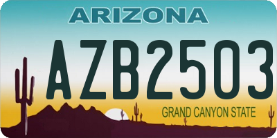AZ license plate AZB2503