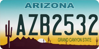 AZ license plate AZB2532