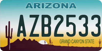 AZ license plate AZB2533