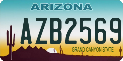 AZ license plate AZB2569