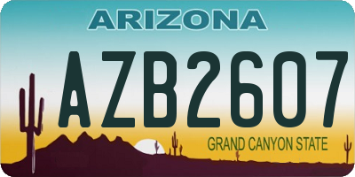 AZ license plate AZB2607