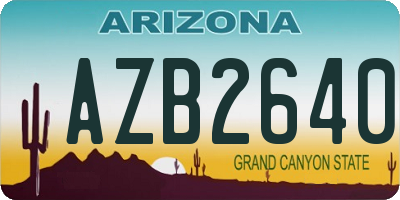 AZ license plate AZB2640