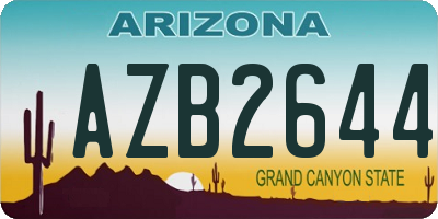 AZ license plate AZB2644