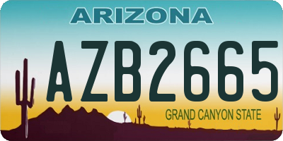 AZ license plate AZB2665