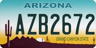AZ license plate AZB2672