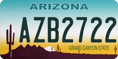 AZ license plate AZB2722