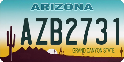 AZ license plate AZB2731