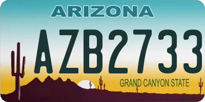 AZ license plate AZB2733