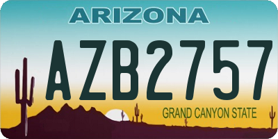 AZ license plate AZB2757
