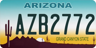 AZ license plate AZB2772