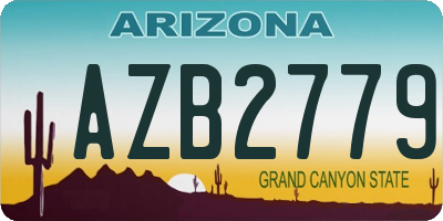 AZ license plate AZB2779