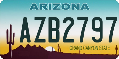 AZ license plate AZB2797