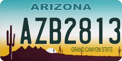 AZ license plate AZB2813
