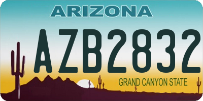 AZ license plate AZB2832
