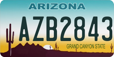 AZ license plate AZB2843