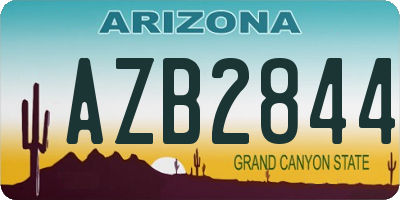 AZ license plate AZB2844