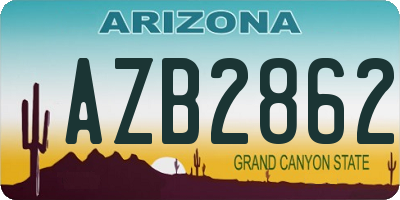 AZ license plate AZB2862